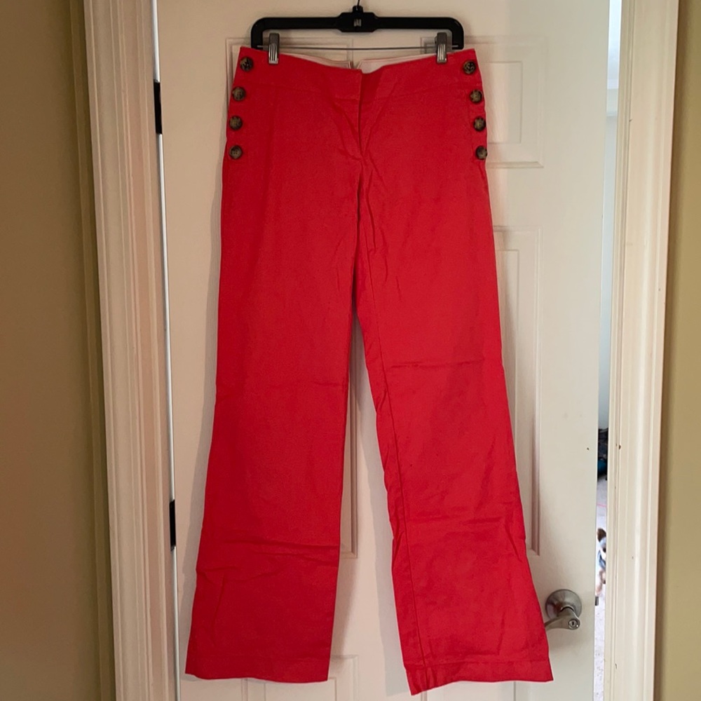 Ann Taylor Loft coral Zoe trouser. Size 6 tall